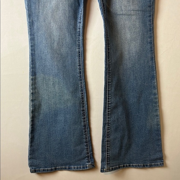 Indigo Rein 30WX32X 1/2 Distressed Flared Wide Leg Denim Jeans Light Blue - Picture 3 of 11